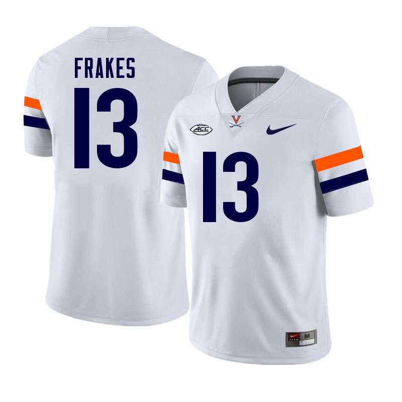 Virginia Cavaliers #13 Gavin Frakes College Football Jerseys Stitched-White
